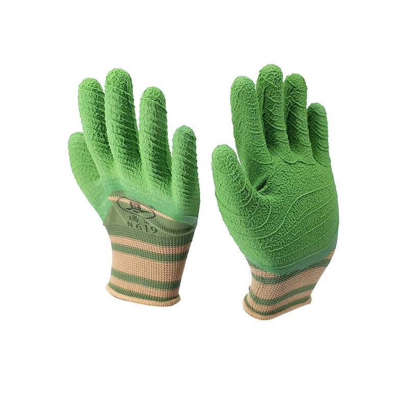 Latex Foam Coated Work Gloves Factory - Green Three Quarters Coated Gloves