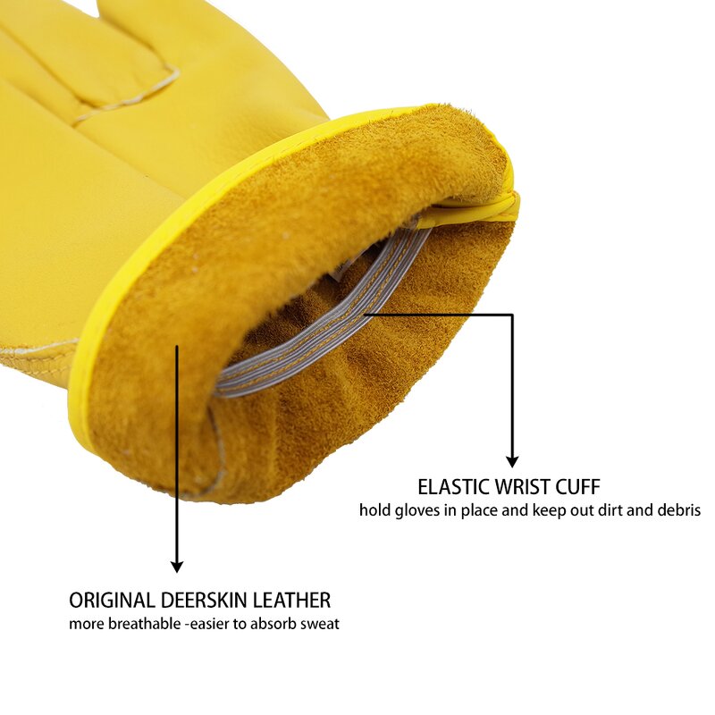 Leather Working Gloves Supplier - Waterproof Fleece Lined for Welding and Driving