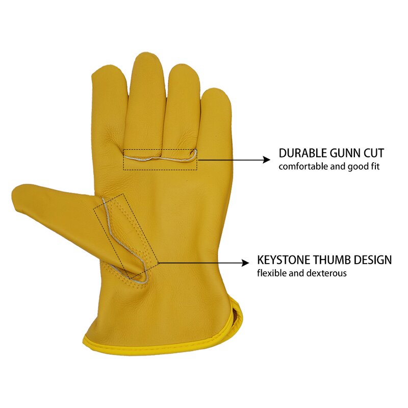 Leather Working Gloves Supplier - Waterproof Fleece Lined for Welding and Driving