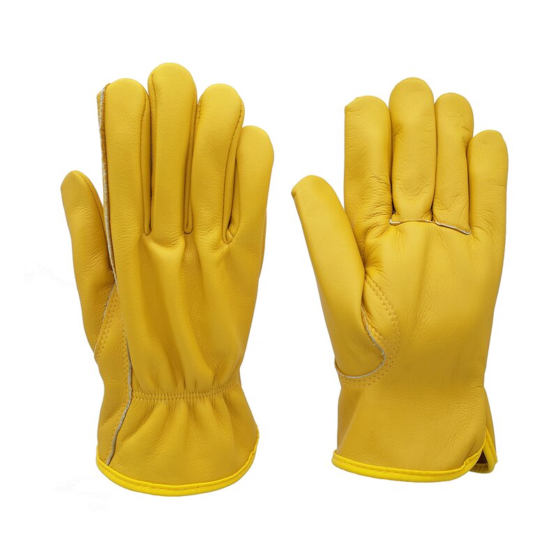 Leather Working Gloves Supplier - Waterproof Fleece Lined for Welding and Driving
