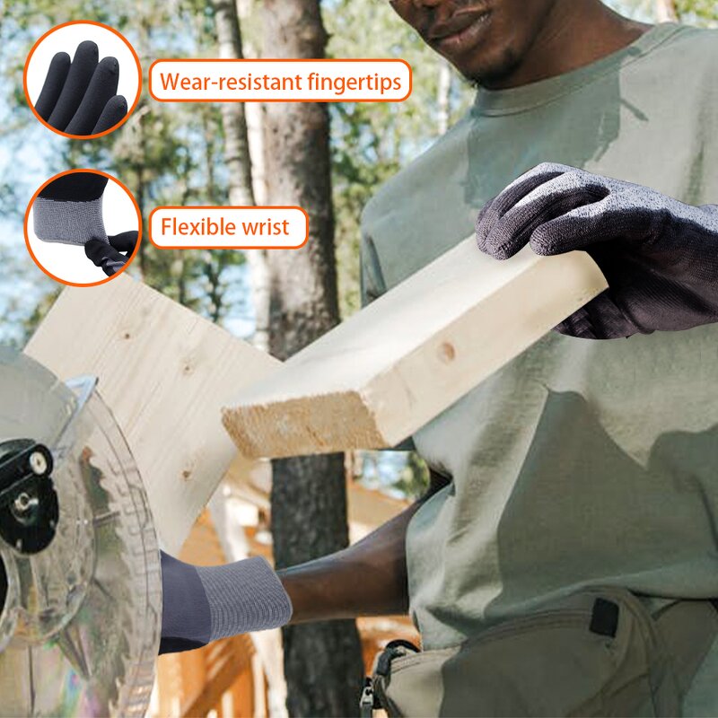 Nitrile Safety Foam Glove Manufacturer - 15G Nylon Spandex Black Nitrile Micro