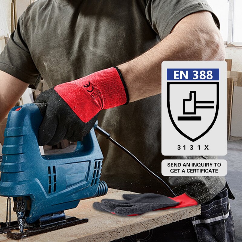 Latex Coated Work Gloves Supplier - Custom Logo EN388 for General Purpose
