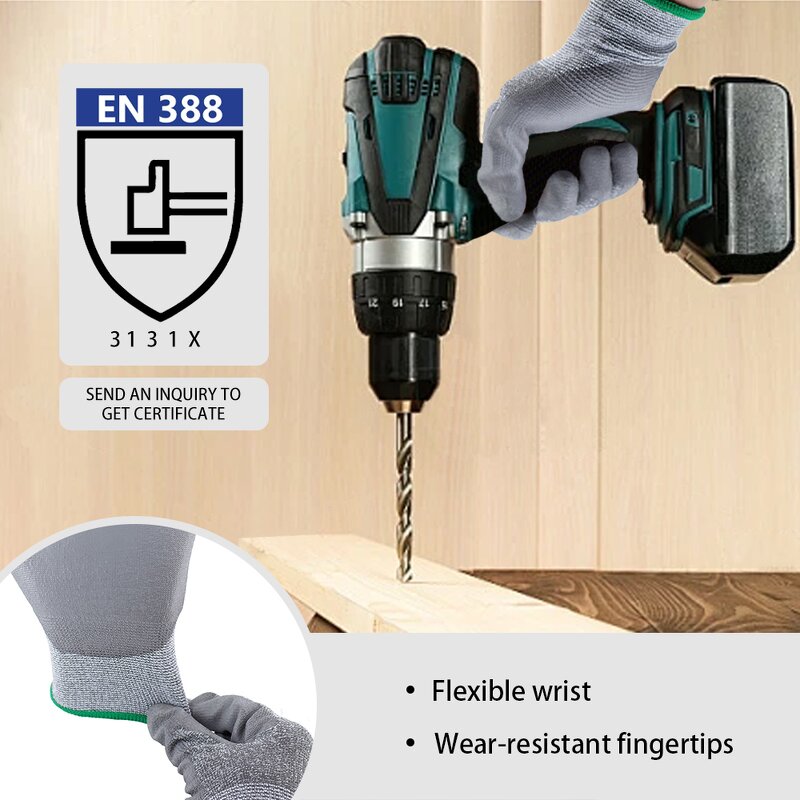 HPPE Anti Cut Safety Gloves Factory - Level 5 Protection Polyurethane Glove