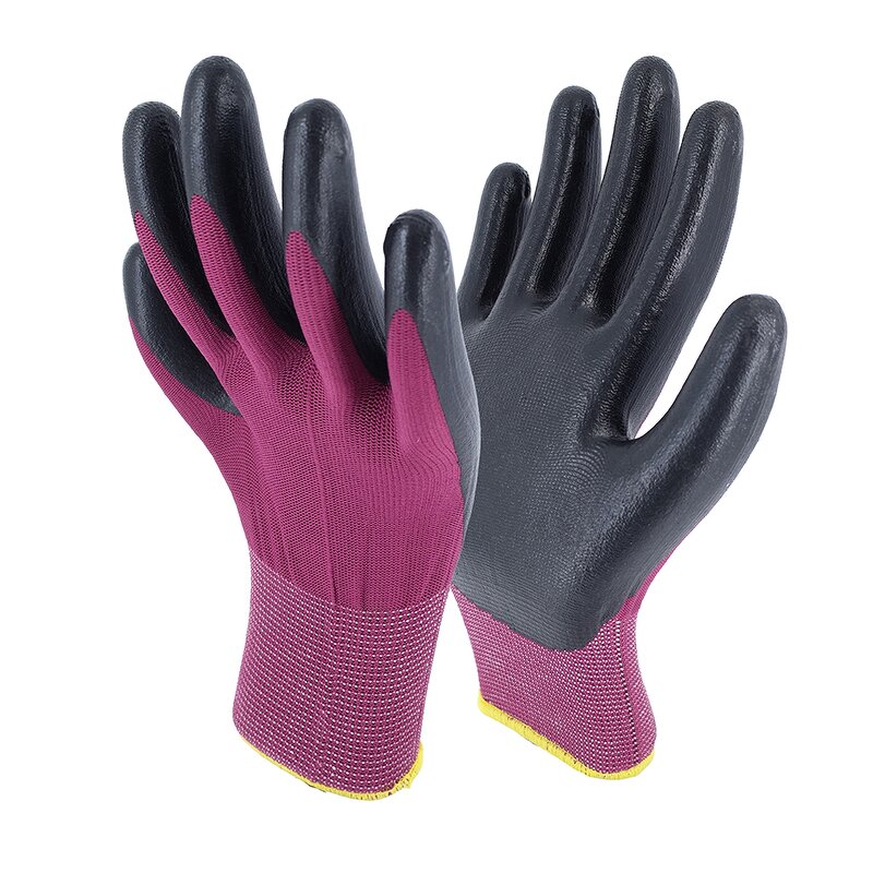 Nitrile Coated Work Gloves Supplier - Black Finish for Maintenance and Welding