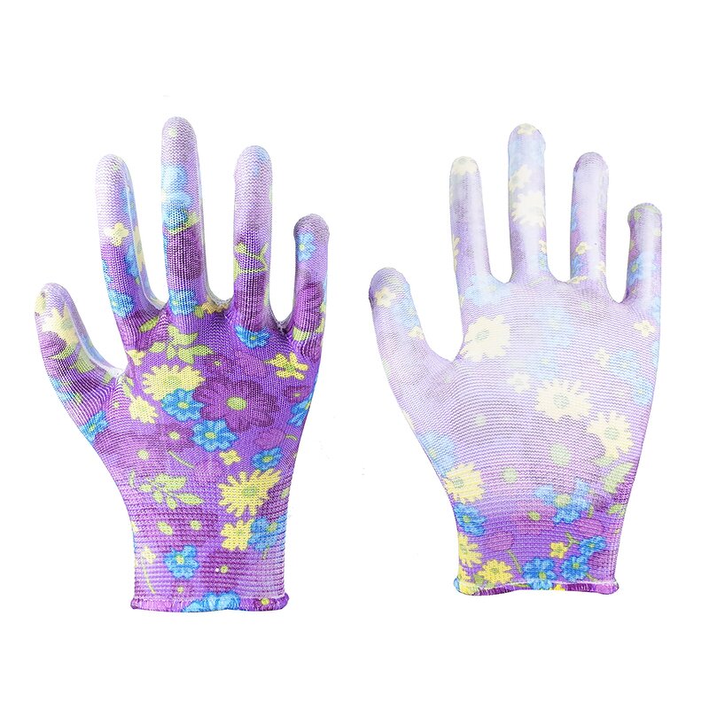 Printed PU Coated Work Gloves Supplier - Anti-Static Anti-Slip EN388 Certified