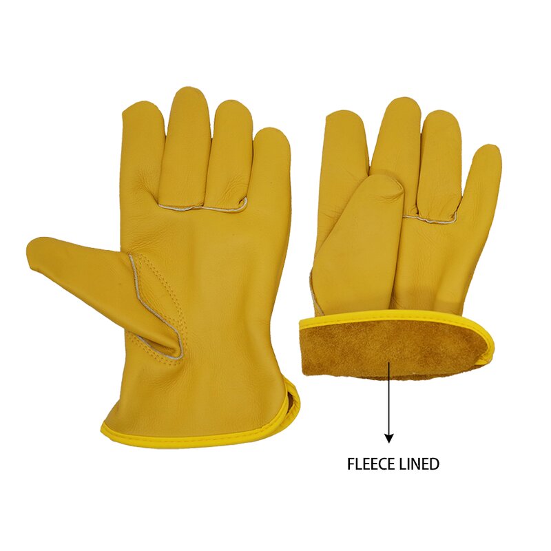 Leather Working Gloves Supplier - Waterproof Fleece Lined for Welding and Driving
