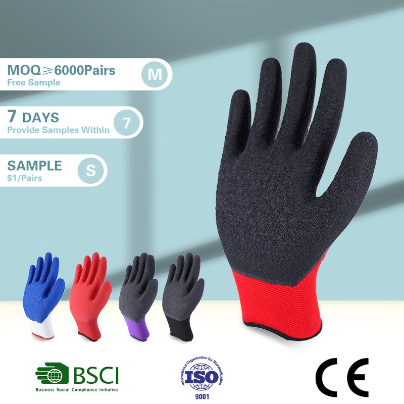 Latex Coated Work Gloves Supplier - Custom Logo EN388 for General Purpose