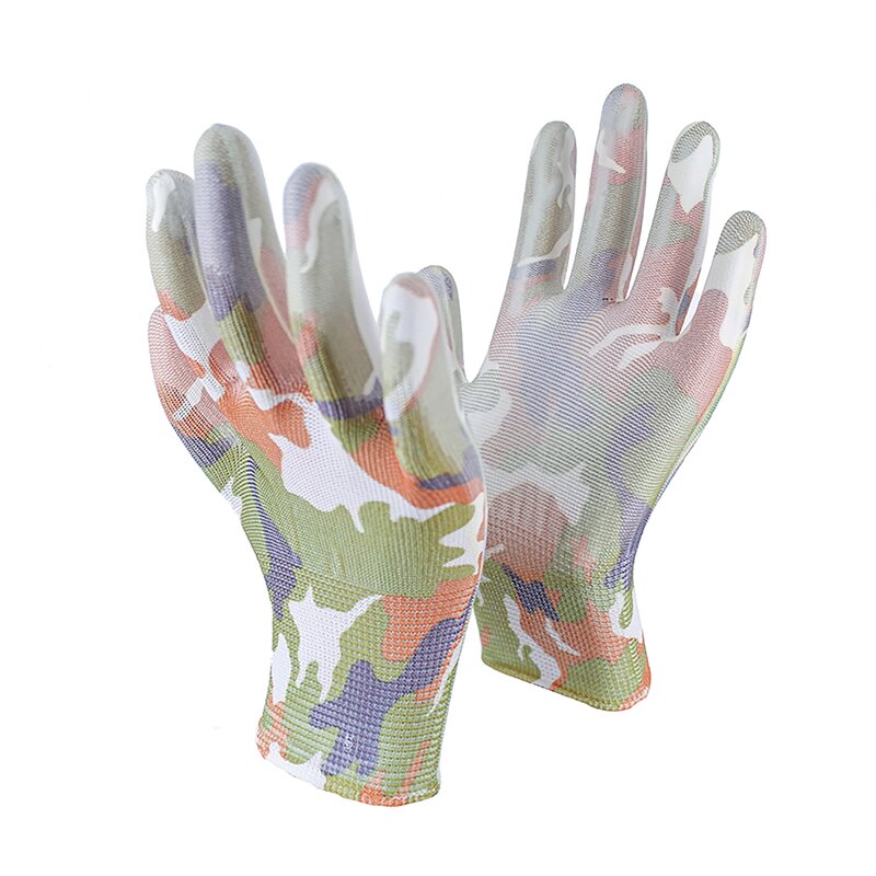 Printed PU Coated Gloves Manufacturer - Custom Logo Gardening Safety Glove