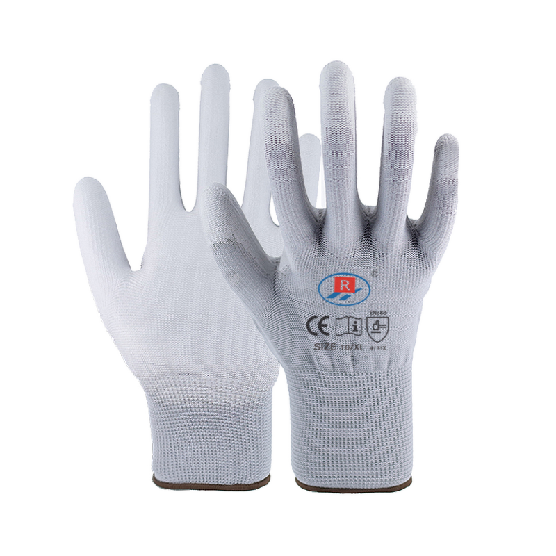 PU Coated Work Gloves Manufacturer - Black Breathable Heavy Duty CE Protection