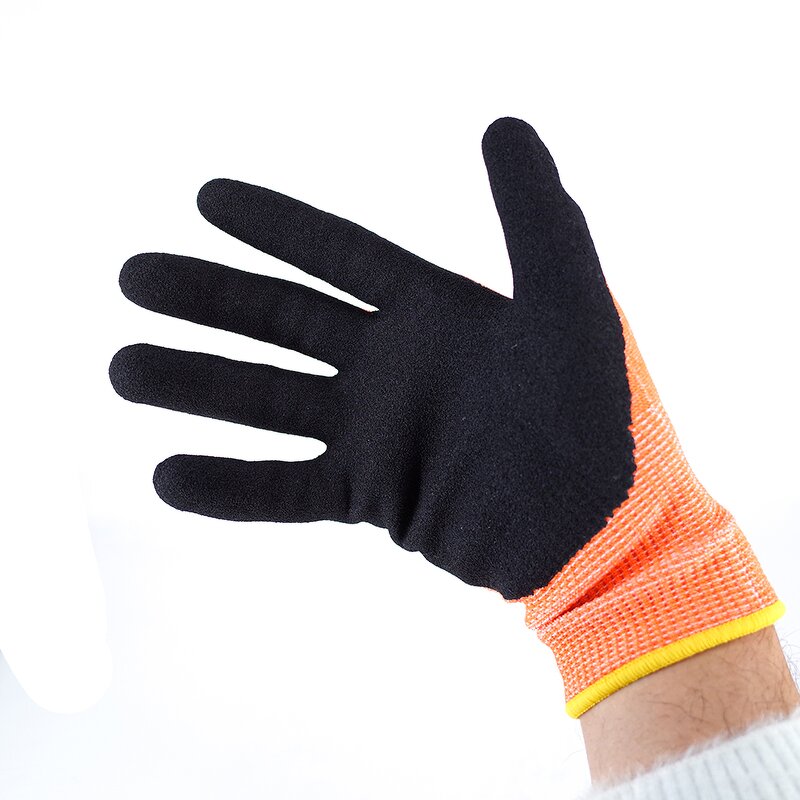 Nitrile Coated Work Gloves Factory - Black Nitrile Sandy Finish Safety Gloves