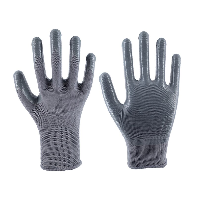Nitrile Coated Work Gloves Supplier - Grey Foam CE EN388 Safety Gloves