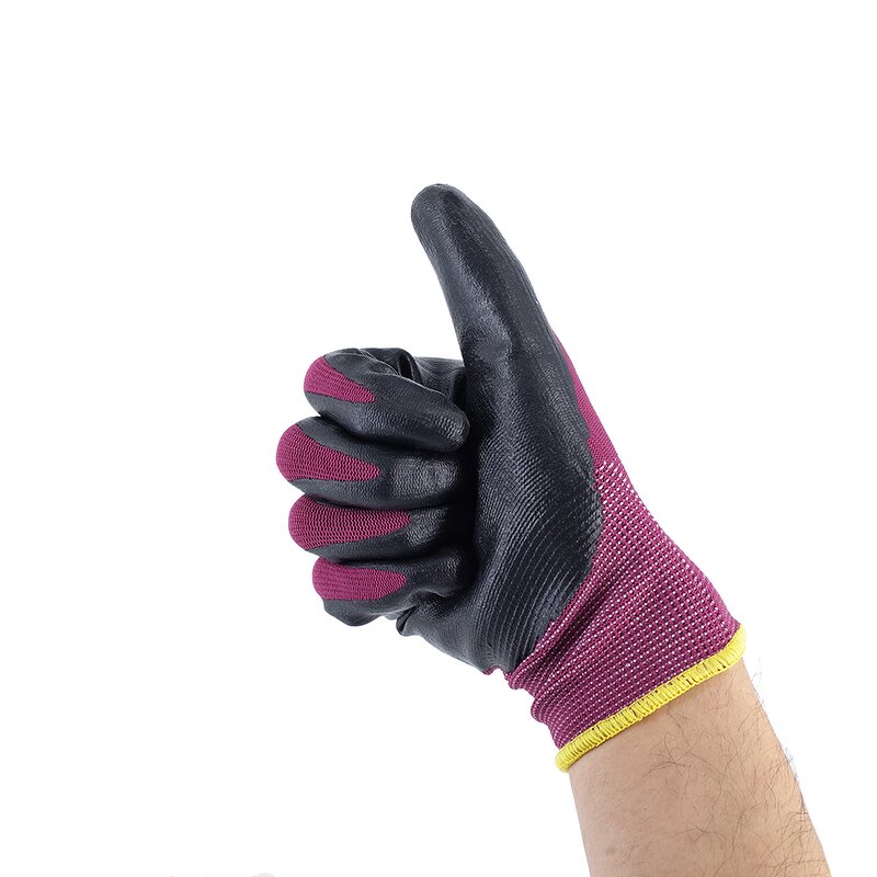 Nitrile Coated Work Gloves Supplier - Black Finish for Maintenance and Welding