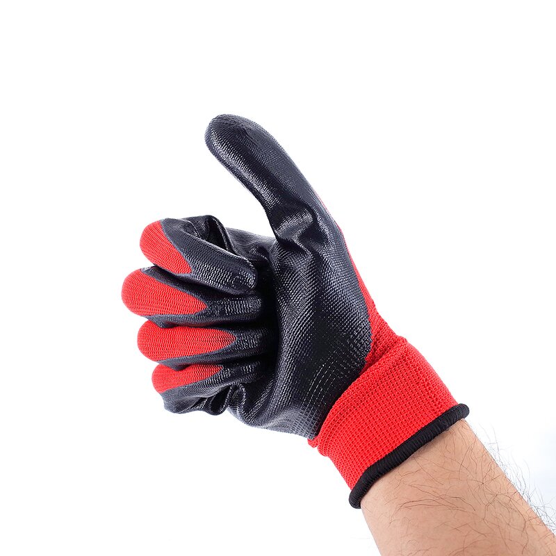 Nitrile Coated Work Gloves Supplier - Black Safety Gloves for Construction