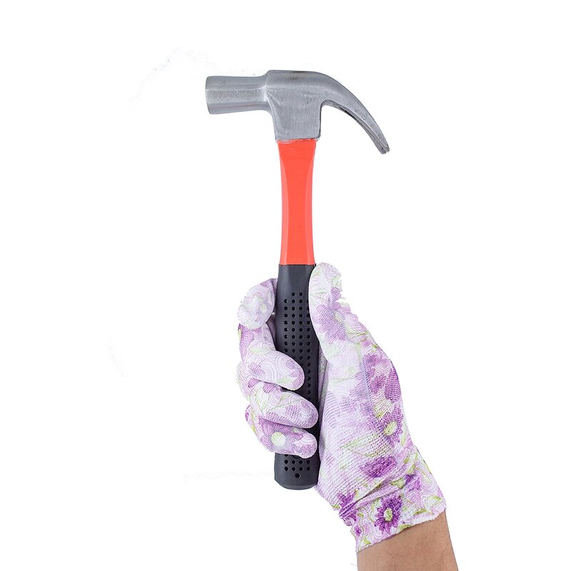 PU Coated Work Gloves Supplier - Pink Flower Printed Anti-Static Safety Gloves
