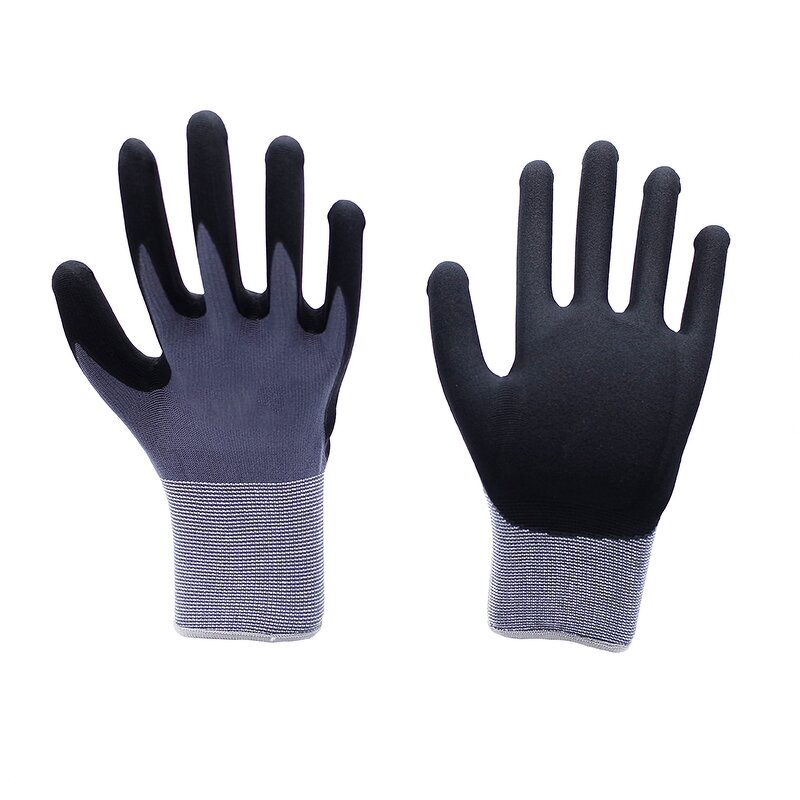 Nitrile Safety Foam Glove Manufacturer - 15G Nylon Spandex Black Nitrile Micro