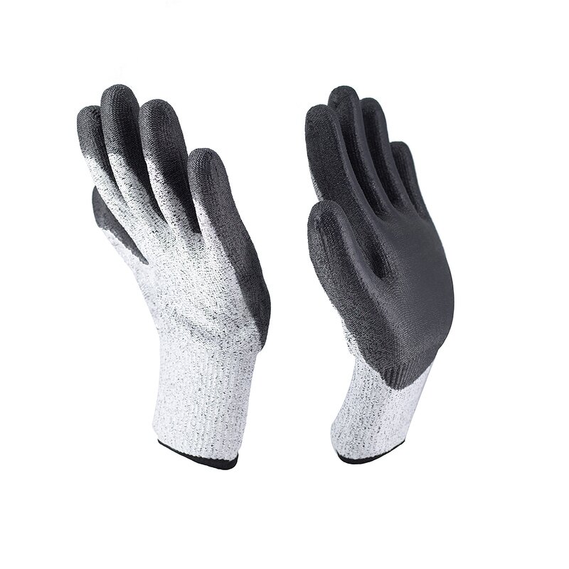 Cut Resistant PU Coated Gloves Manufacturer - ANSI Level A4 CE Certified Black