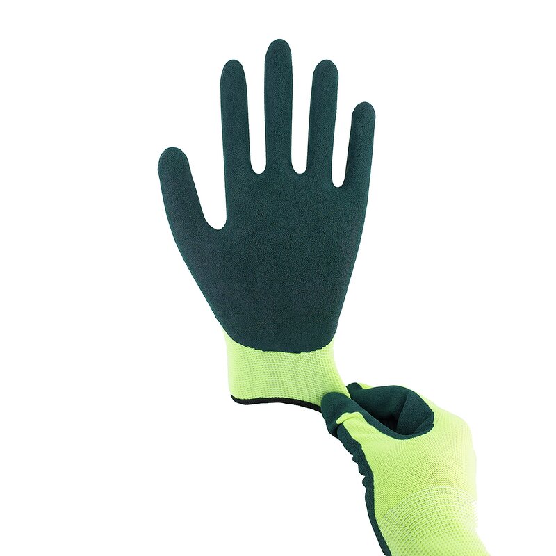 Latex Coated Safety Gloves Factory - Black Latex Sandy Finish Industrial Gloves
