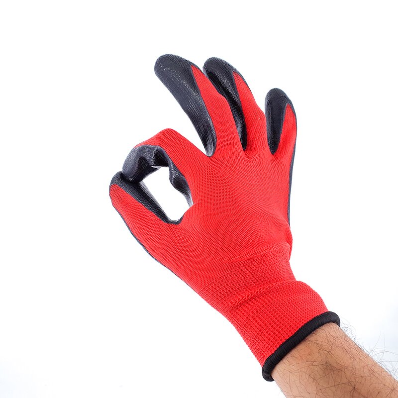 Nitrile Coated Work Gloves Supplier - Black Safety Gloves for Construction