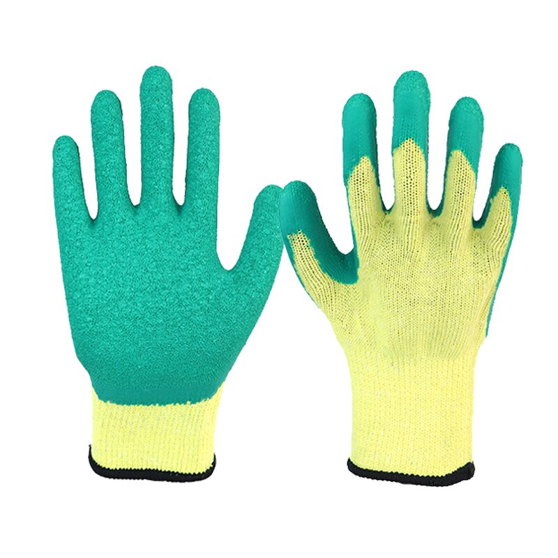 Cotton Latex Work Gloves Manufacturer - 10G Crinkle Finish for Construction