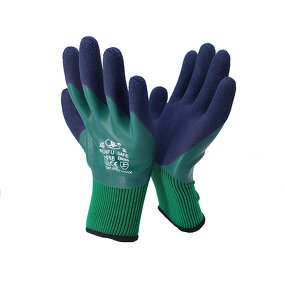 Latex Coated Glove Manufacturer - Dark Blue Double Coating Foam Finish Industrial