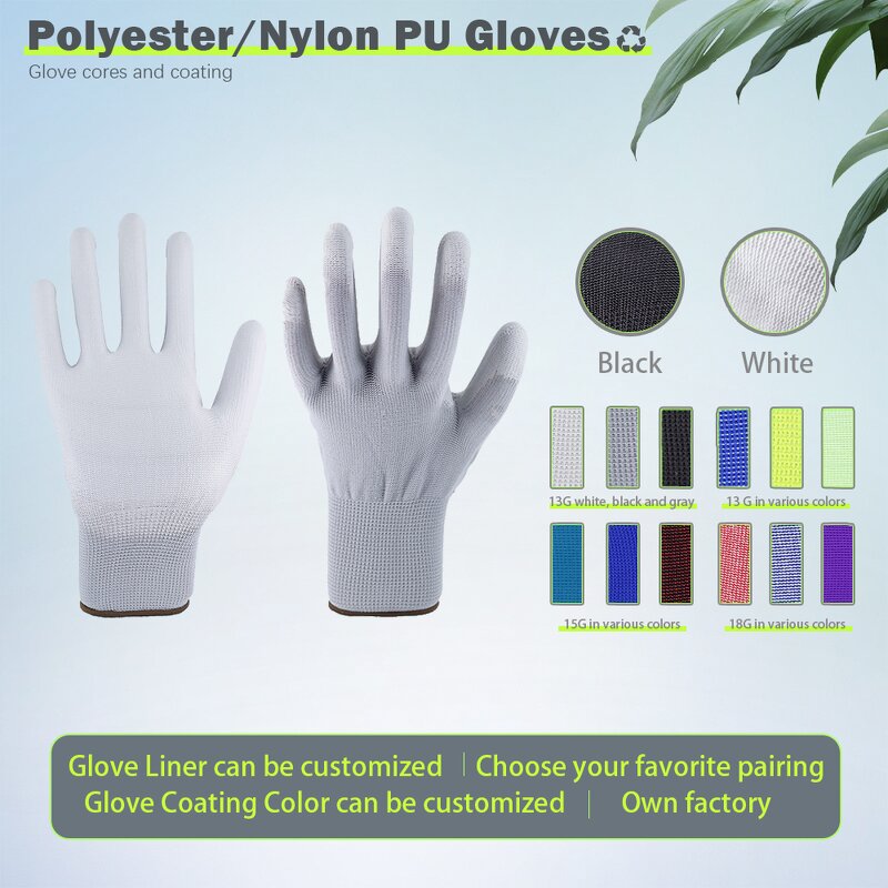 PU Coated Work Gloves Manufacturer - Black Breathable Heavy Duty CE Protection