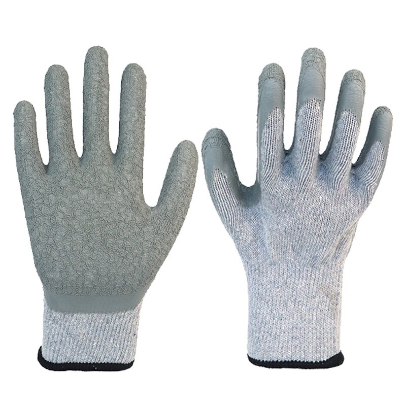 Cotton Latex Work Gloves Manufacturer - 10G Crinkle Finish for Hard Construction