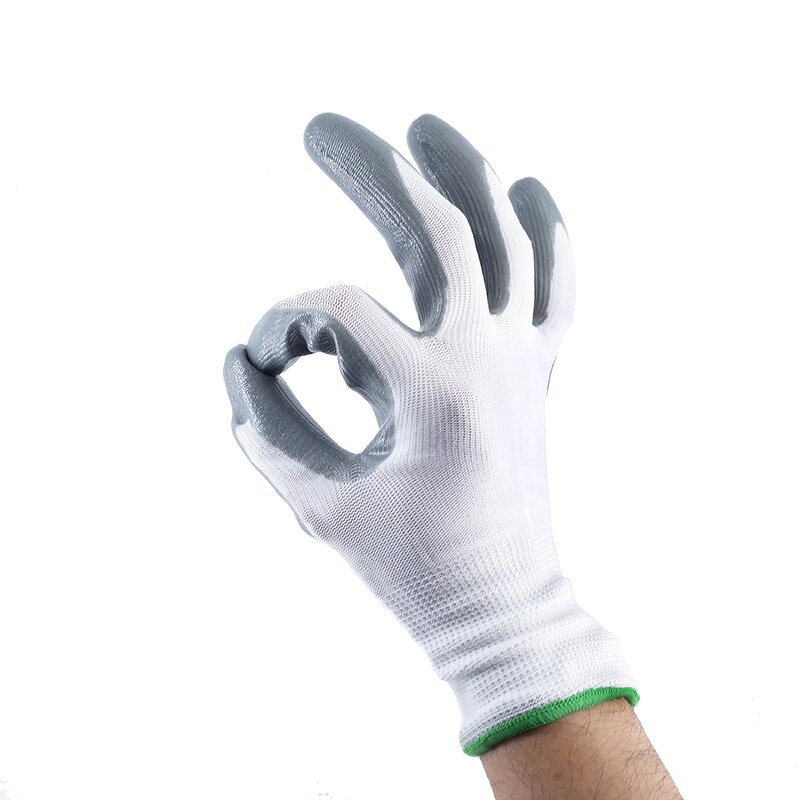 Nitrile Coated Gardening Gloves Manufacturer - Grey Finish for Industrial Work