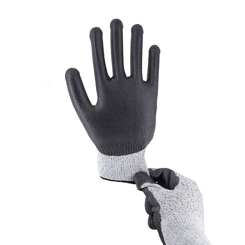 Cut Resistant PU Coated Gloves Manufacturer - ANSI Level A4 CE Certified Black
