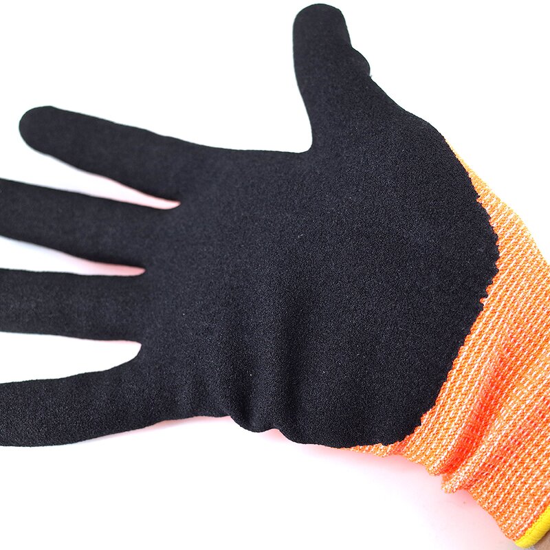 Nitrile Coated Work Gloves Factory - Black Nitrile Sandy Finish Safety Gloves