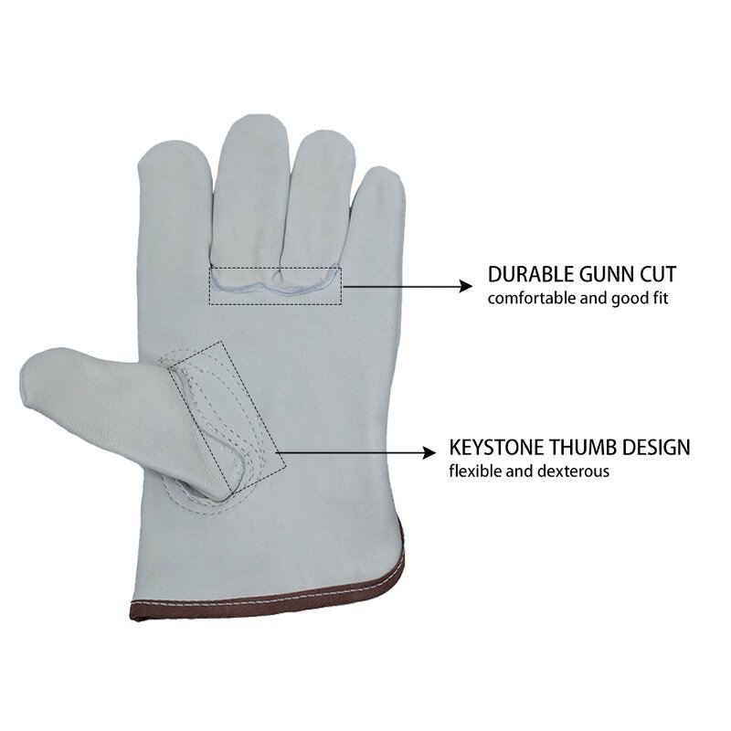 Leather Work Gloves Manufacturer - Protective Waterproof Fleece Lined for Driving