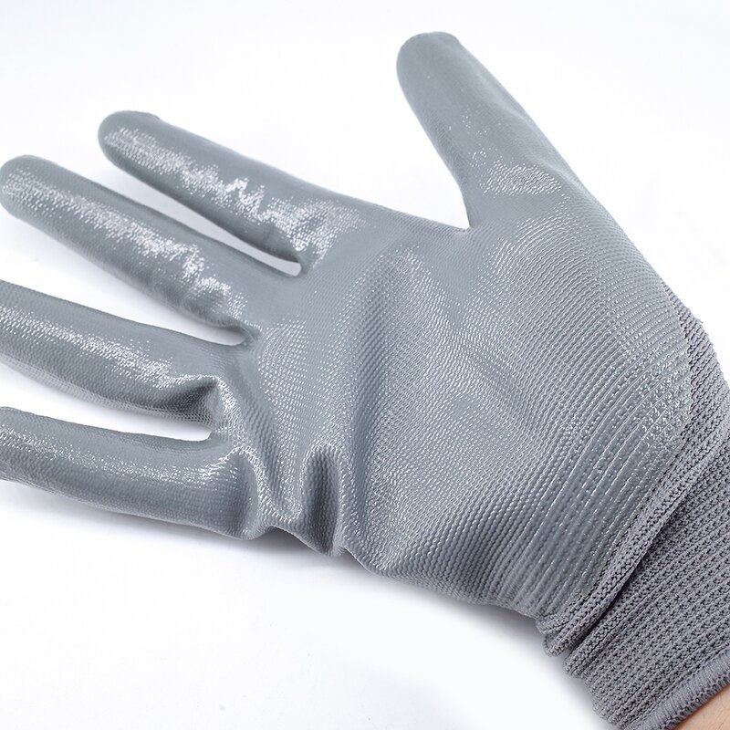 Nitrile Coated Work Gloves Supplier - Grey Foam CE EN388 Safety Gloves