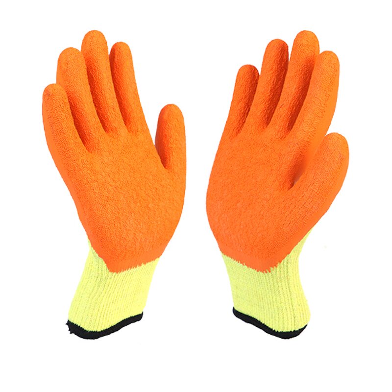 Cotton Latex Work Gloves Manufacturer - 10G Crinkle Finish for Hard Construction