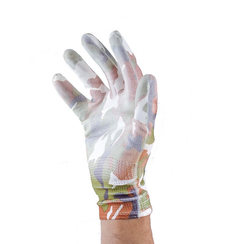 Printed PU Coated Gloves Manufacturer - Custom Logo Gardening Safety Glove