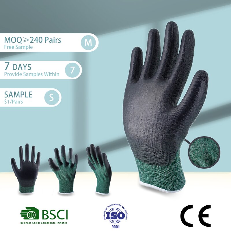 Cut Resistant PU Coated Gloves Factory - EN388 Level 5 Custom Grip Industrial