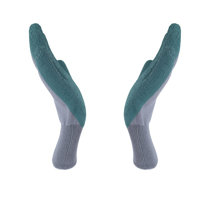 Latex Coated Gloves Manufacturer - Dark Green Gloves for Summer Industrial Work