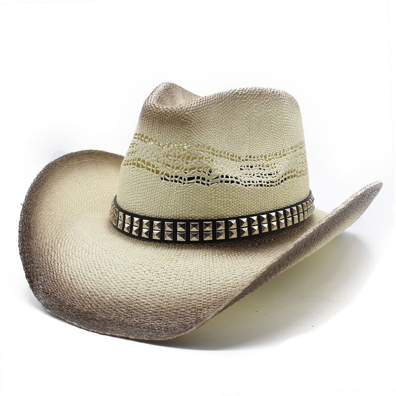 Straw Hat Supplier - Unisex Wide Brim Western Straw Cowboy Cowgirl Hat