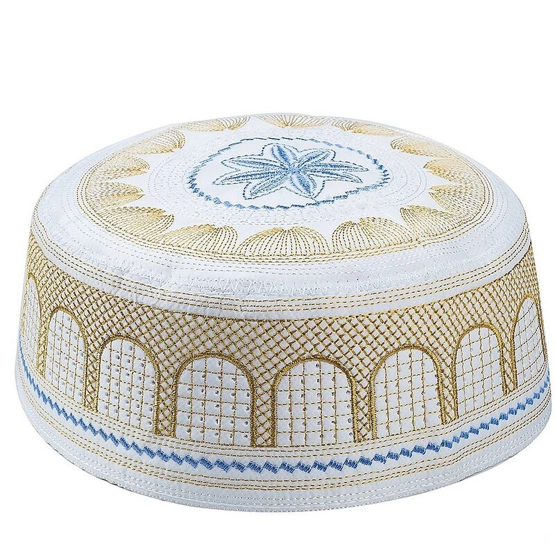 Prayer Hats Supplier - Fashion Muslim Men Cotton Embroidery Islamic Hat
