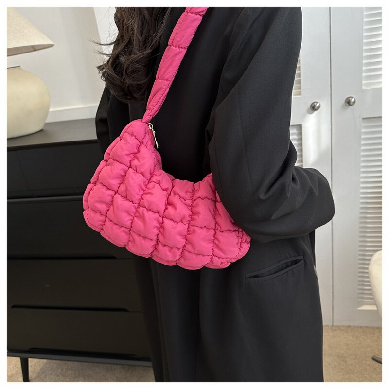 Puffer Bag Manufacturer - Women Large Padding Quilted Tote Underarm Cloud Bag