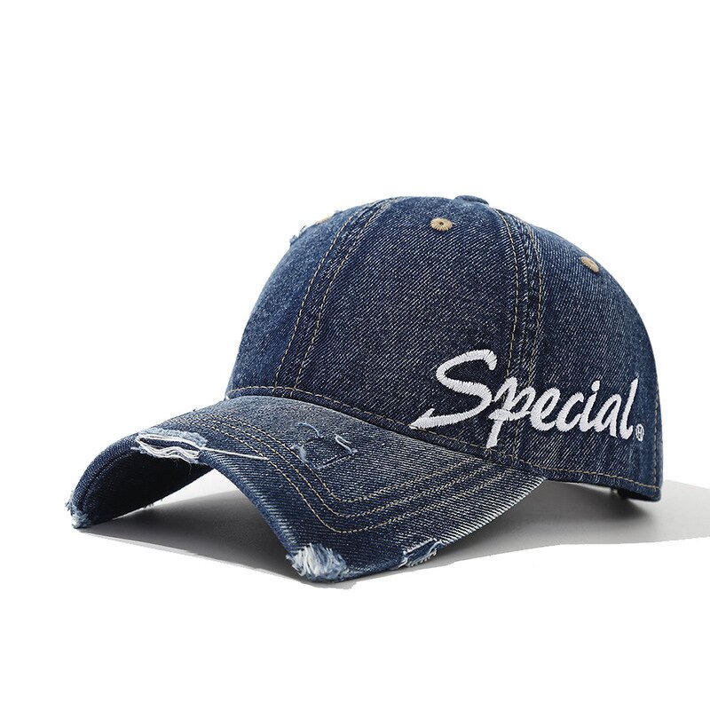 Baseball Cap Factory - New Hip Hop Embroidered Distressed Denim Hat