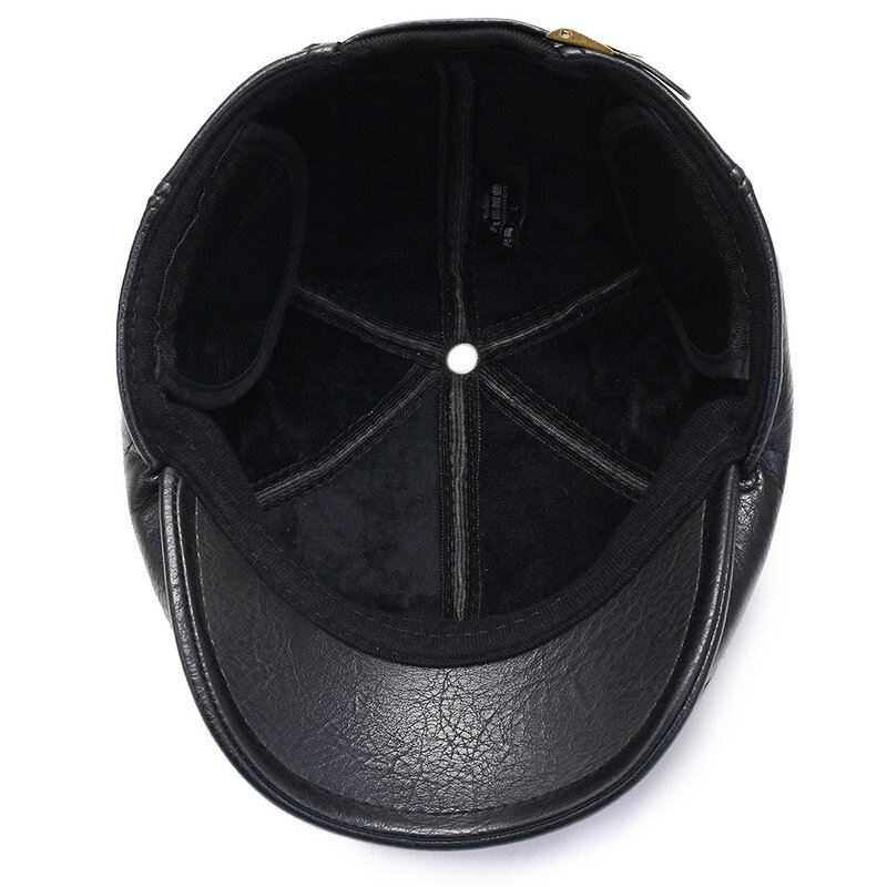 Flat Cap Supplier - Winter Men Driving Cap with Ear Flaps PU Tweed