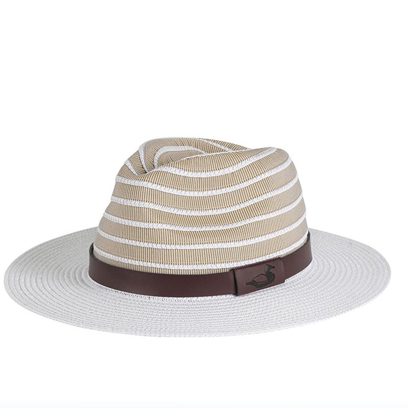 Straw Hat Manufacturer - New Outdoors Sun Hat Stripped Panama with Ribbon