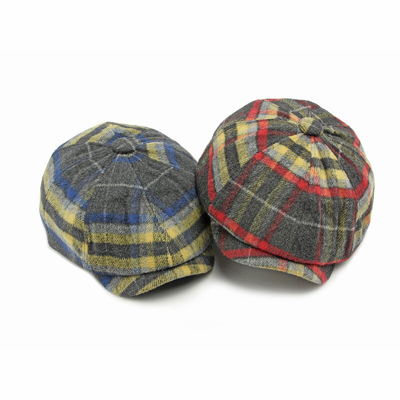 Flat Cap Factory - British Herringbone Driving Cabbie Tweed Beret Hat
