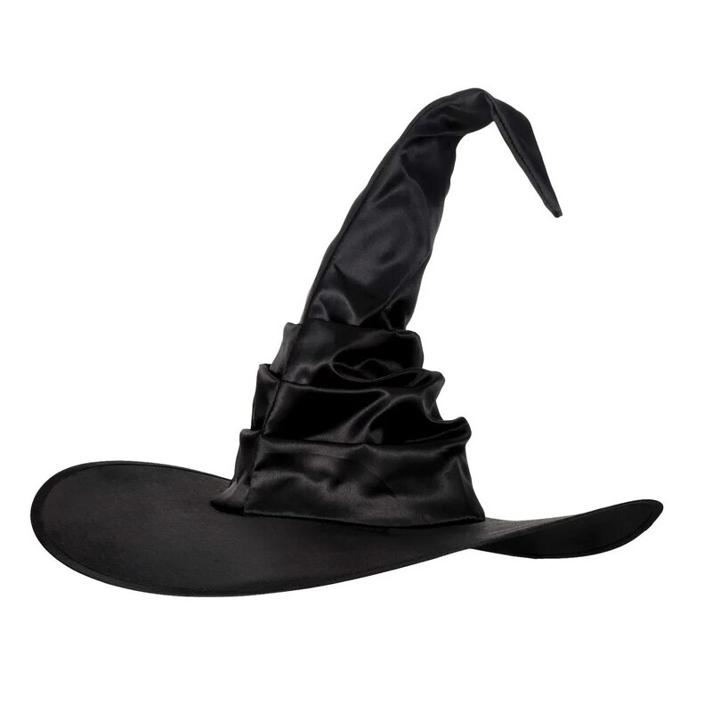 Witch Hat Supplier - Halloween Folds Wizard Black Hat Cosplay Costume Headgear