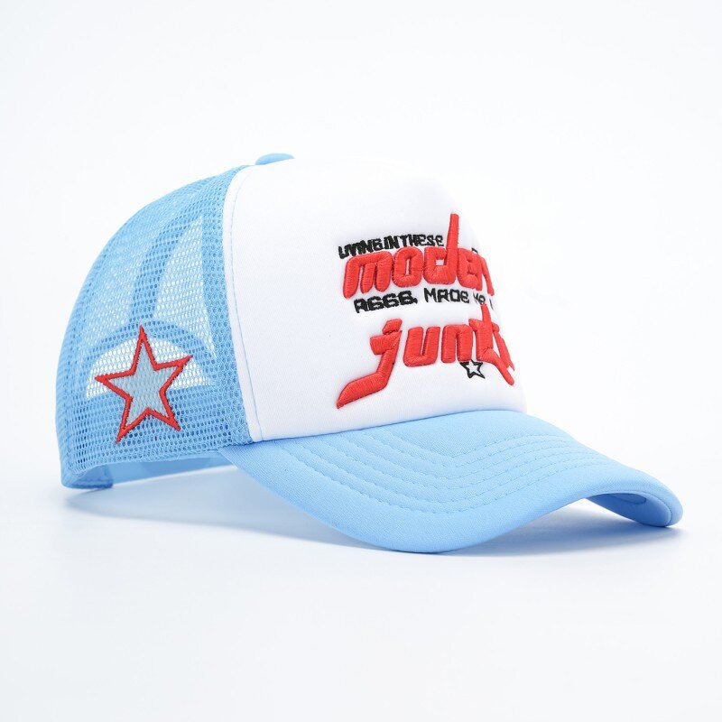 Trucker Hat Factory - Fashion 5 Panels Letter Embroidery Mesh Hat