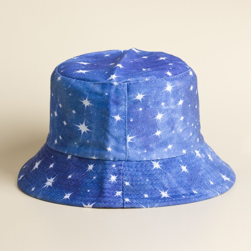 Bucket Hat Factory - Unisex Summer Tie-dye Print Denim Fisherman Hat