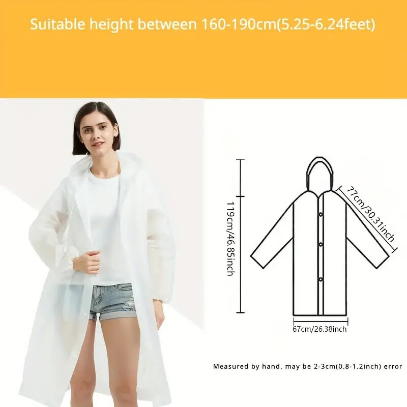 Raincoat Supplier - Custom Logo Unisex Adult EVA Rectangle Plastic Raincoat
