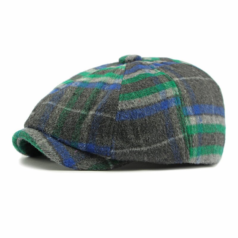 Flat Cap Factory - British Herringbone Driving Cabbie Tweed Beret Hat