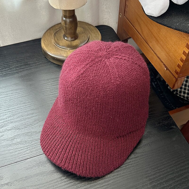 Baseball Cap Factory - New Equestrian Solid Color Knitted Hat for Women