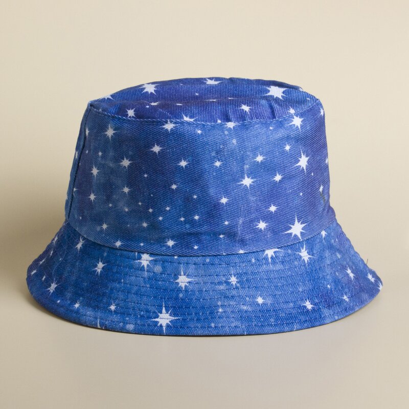 Bucket Hat Factory - Unisex Summer Tie-dye Print Denim Fisherman Hat