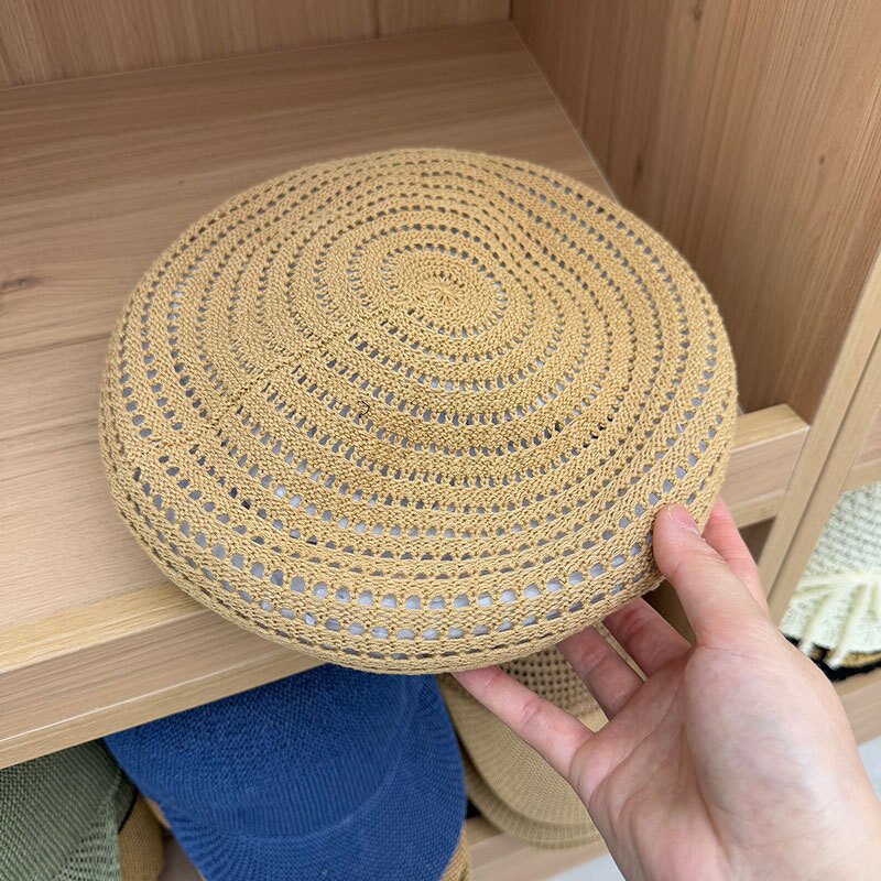 Beret Hat Manufacturer - Women Fashion Crochet Solid Hollow Breathable Hat